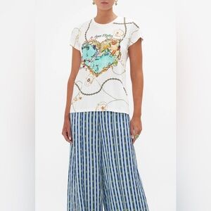Camilla Organic Cotton Slim Fit Tee in Amalfi Lullaby